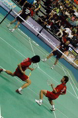 Korean Badminton Doubles Players LEE Yong Dae and JUNG Jae Sung