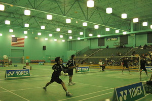 Badminton Doubles attack formation